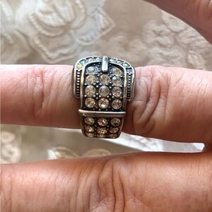 Premier Designs Belt Buckle Ring Embellished with Rhinestones